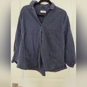 COS Navy Textured Shirt and Shorts Set